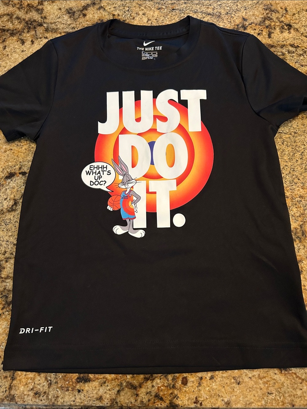 Nike Black Kids' 'Just Do It' Tee with Bugs Bunny Graphic